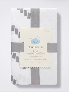 Cloud Island, 2-pack, Jersey Club Fitted Sheets, Grey Chevron/White, NEW!